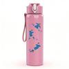 1PC Soccer Player Silhouette Group 750ml Color Plastic Sports Water Bottle Leakproof Flip Straw Lid Suitable for Sports Office Home Use
