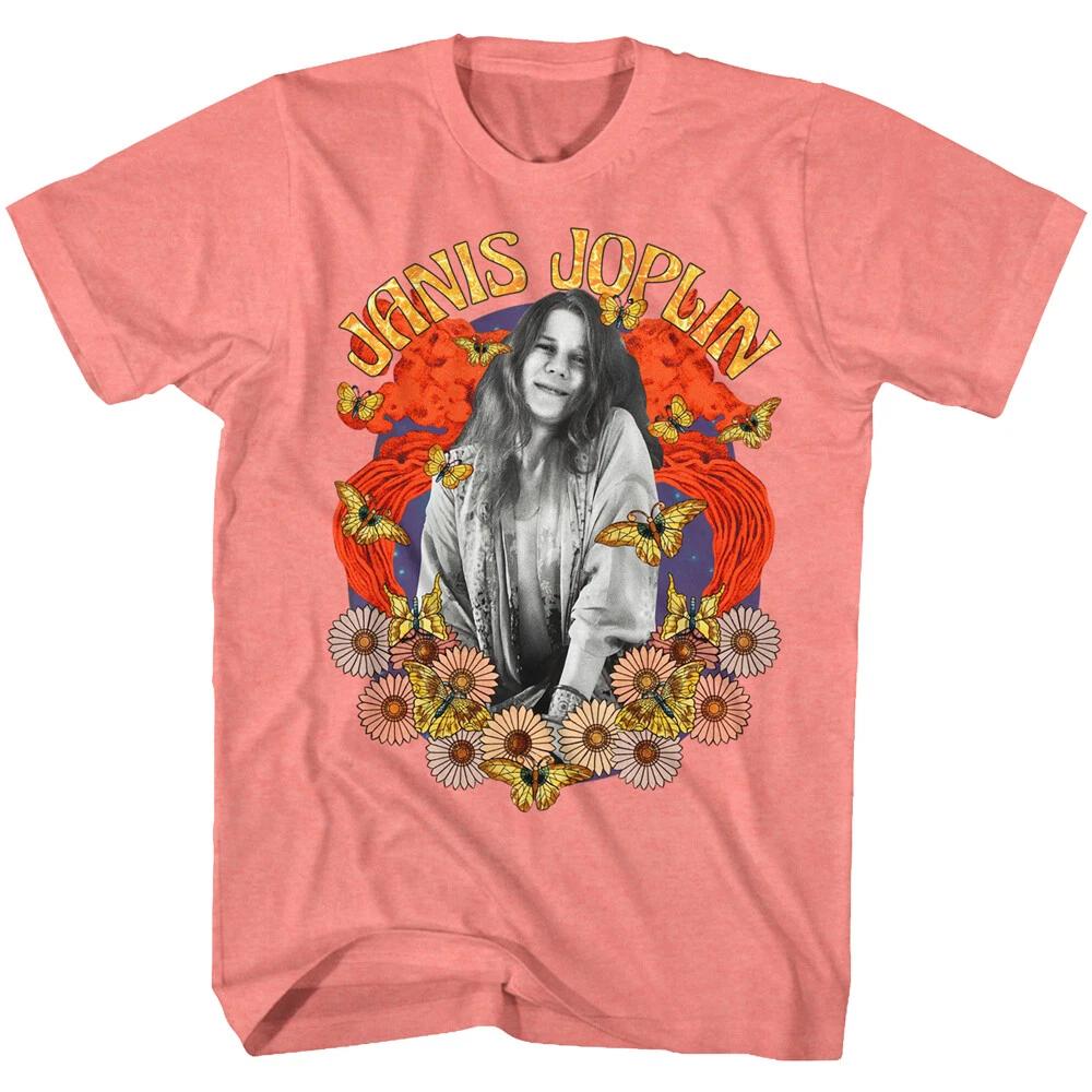 Janis Joplin Flower Collage Photo Men s T Shirt Rock & Soul Music Merch 2XL