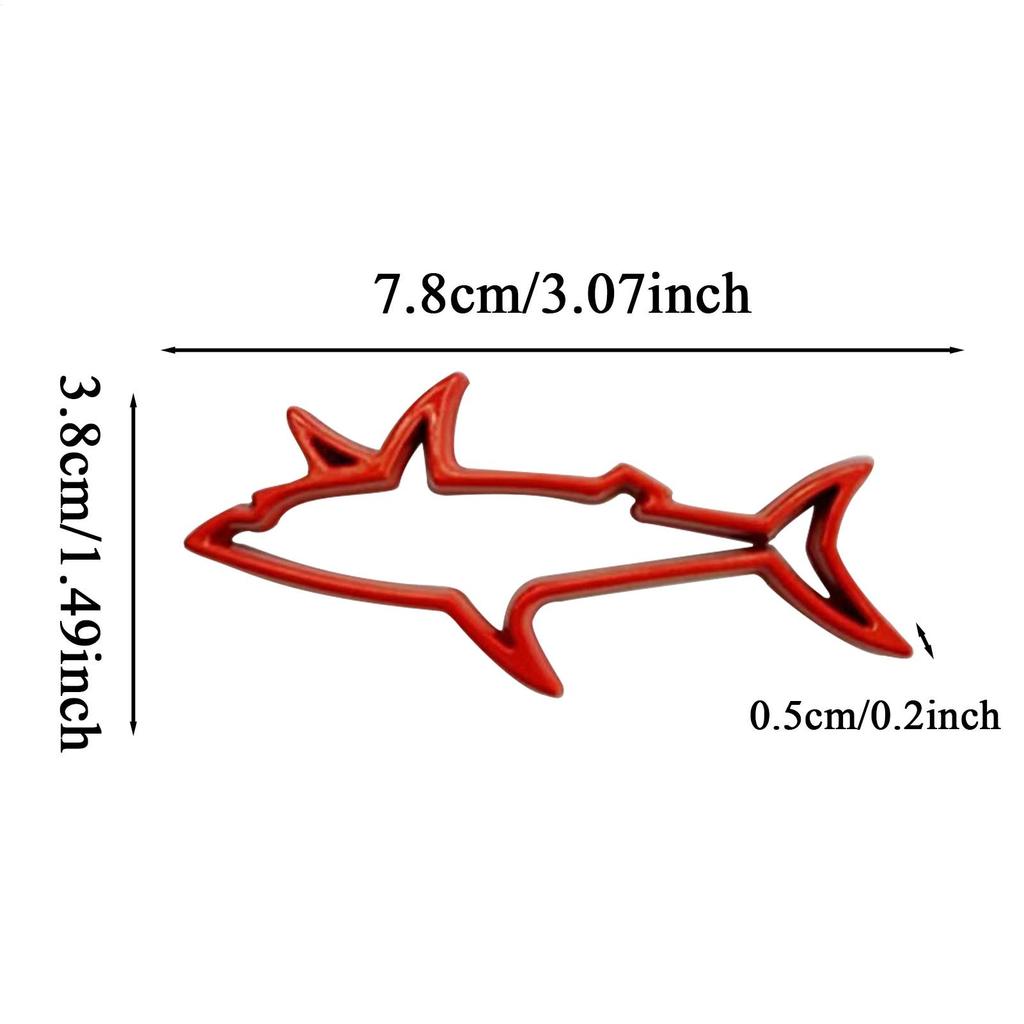 Car Badges Emblems Funny Shark Car Stickers Hollow Weatherproof Sun-Resistant Modification Side Label For Truck Motorcycle