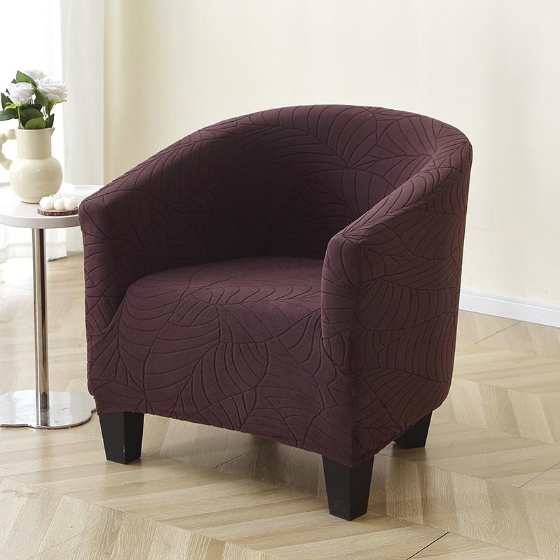Leaves Jacquard Tub Chair Cover Elastic Club Sofa Slipcovers Armchair Case Single Sofa Cover for Living Room Bar Counter Banquet