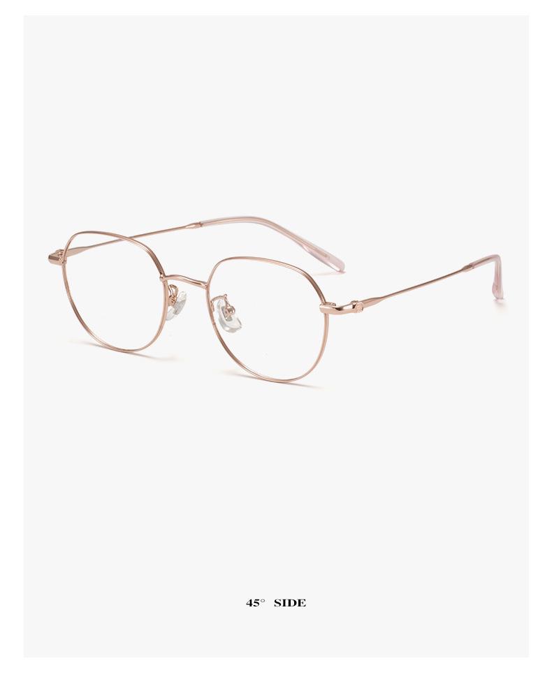 Pure Titanium Eyeglass Frame: Lightweight, Comfortable Unisex 49 Polygon Small Frame Eyewear for Women & Men - Simple & Versatile Design (Model 98702)