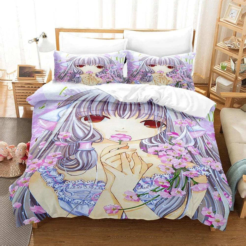 New 3D Print Anime Chobits New Chi 3D Duvet Cover Bedding Set Comforter Linen Pillowcases Home Decor Single Double King Queen