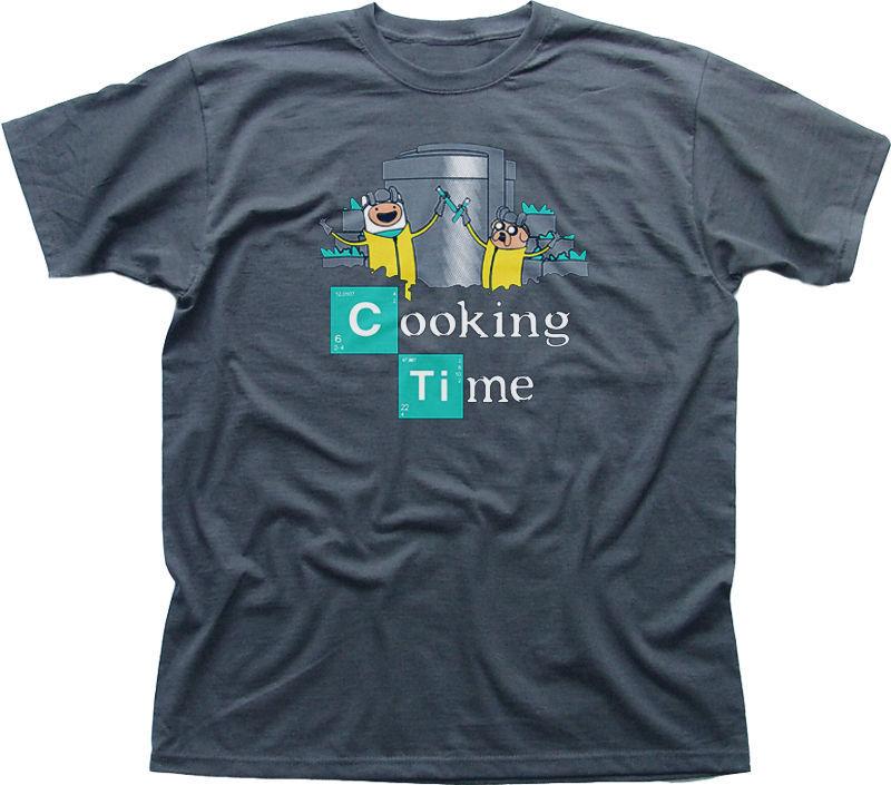 Adventure Cooking Time Finn Jake Breaking Bad Walter grey cotton t-shirt 09847 S разноцветный
