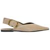 Zara Fashionable Open-Back Casual Flats Women Flats Beige 1518610102