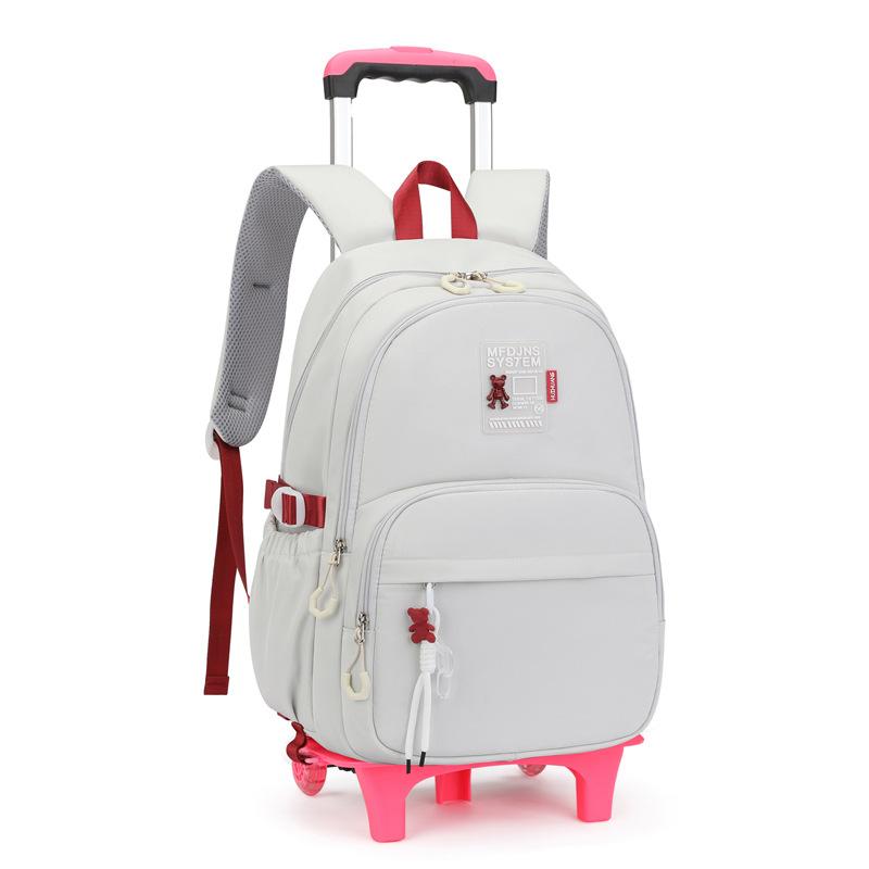 Children Rolling Backpacks School Bags for Girls Trolley Backpack with Wheels Waterproof School Bag Student Wheeled Backpack
