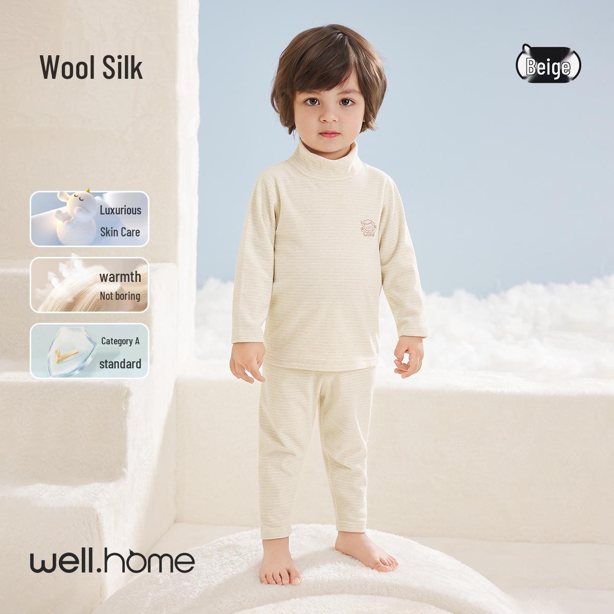 

Willberu Seamless Thermal Underwear Set for Kids - Autumn/Winter Long Johns for Boys & Girls 130 (Height 125-135cm)