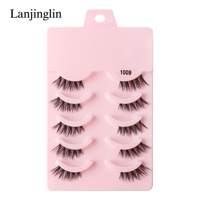 Half Eey Lashes 3/5 Pairs Faux Mink Lashes Reusable False Eyelashes Natural Fluffy Makeup Tools Extension Fake Lashes Maquiagem