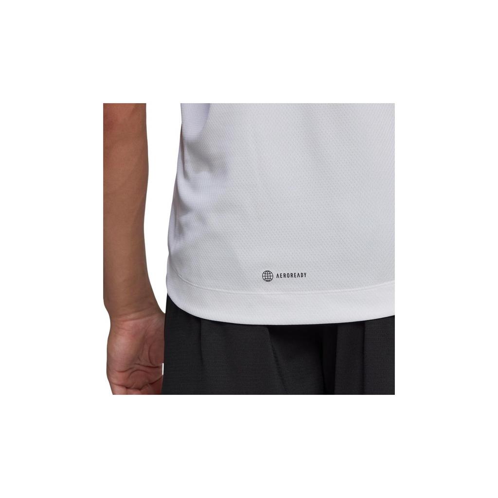 adidas Solid Color Logo Casual Sport Moisture-Wicking Athletic Tank Top Men Tops White HP1755