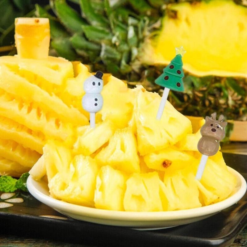 4x Fruit Sign Fork Set for Cake Dessert Pastry Reusable Lunch Box Toothpicks