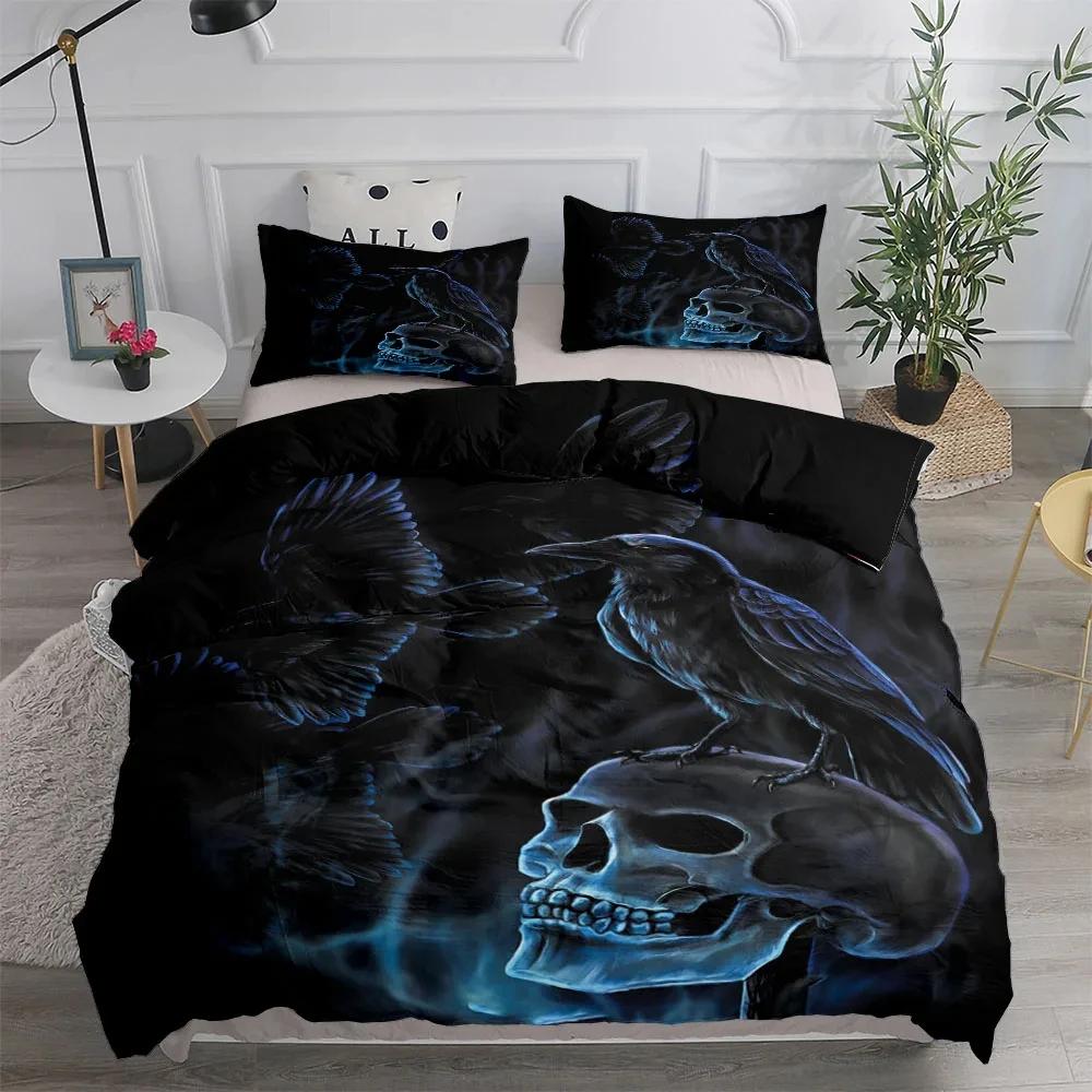 Dusk Raven Poe Duvet Cover Set King Queen Double Full Twin Single Size Bed Linen Set Duvet Cover Bed Set Quilt Cover Pillowcase