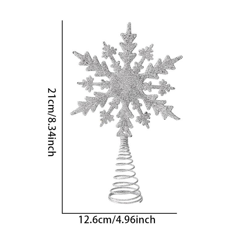 1Pc Gold Stamping Christmas Metal Exquisite Tree Top Star Party Decoration Snowflake Glitter Christmas Decoration