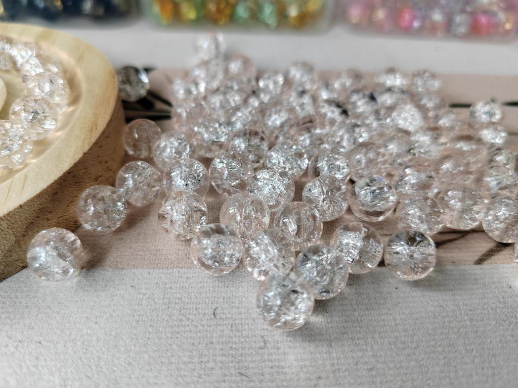 25 pz/lotto 9-10mm multicolore ciondoli fai da te braccialetto perline splicing colore crepe perline sciolte con foro per la creazione di gioielli artigianato