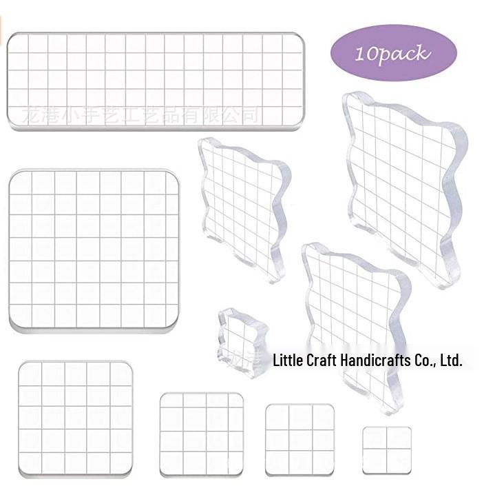 Acrylic Handle Backing Plate for Stamping - High Transparency Block for DIY Rubber Stamp Crafting.