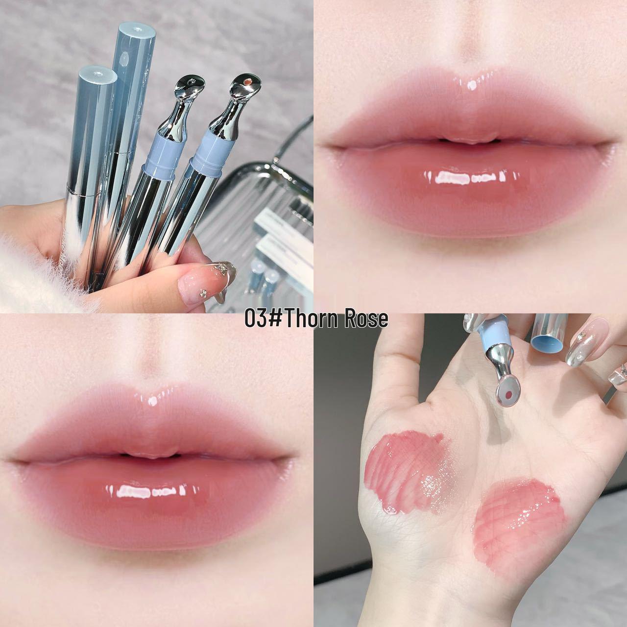 

Kekemood Rhinestone Essence Mirror Lip Gloss - Nude Gloss, Show Off Wild Domestic Lip Glaze Lipstick.