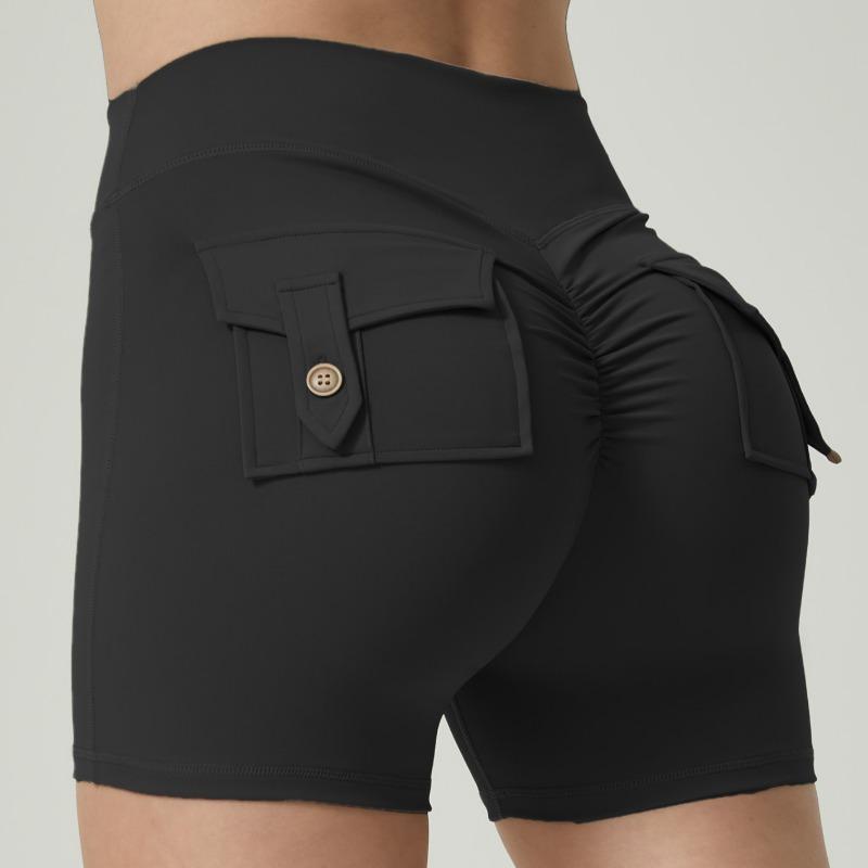 High Waist Pocket Yoga Pants Shorts Sports Women's Hip Lift Peach Hip Flared Fitness Pants