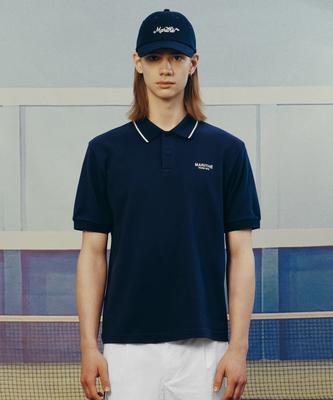 Malitteseupocheu Mouvement Pk Collar Tee Dark Navy