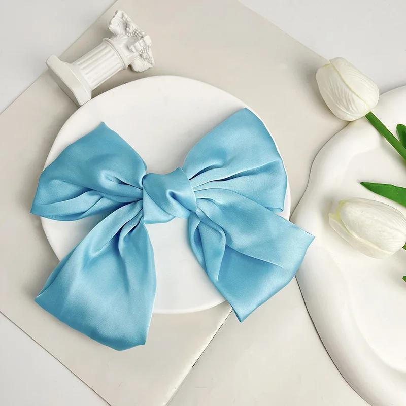 Big Hair Bow Ties Hair Clips Satin Two Layer Butterfly Bow For Women Bowknot Hairpins Trendy Girls Hair Accessories Barrettes