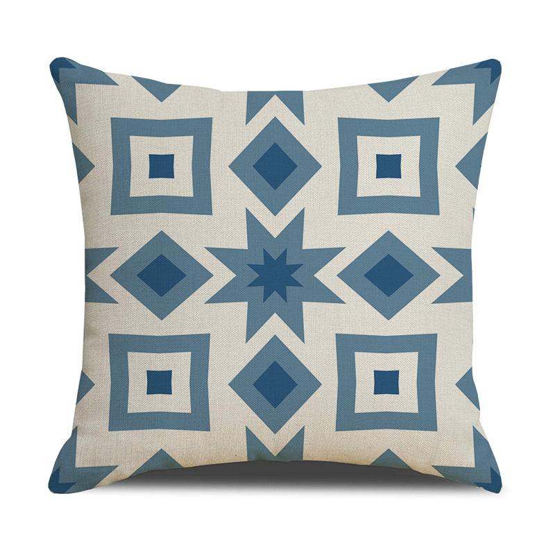 Nordisches Geometrisches Mandala Leinen Kissenbezug Digitaldruck Auto Sofa Bett Kissen Kissenbezug Zuhause