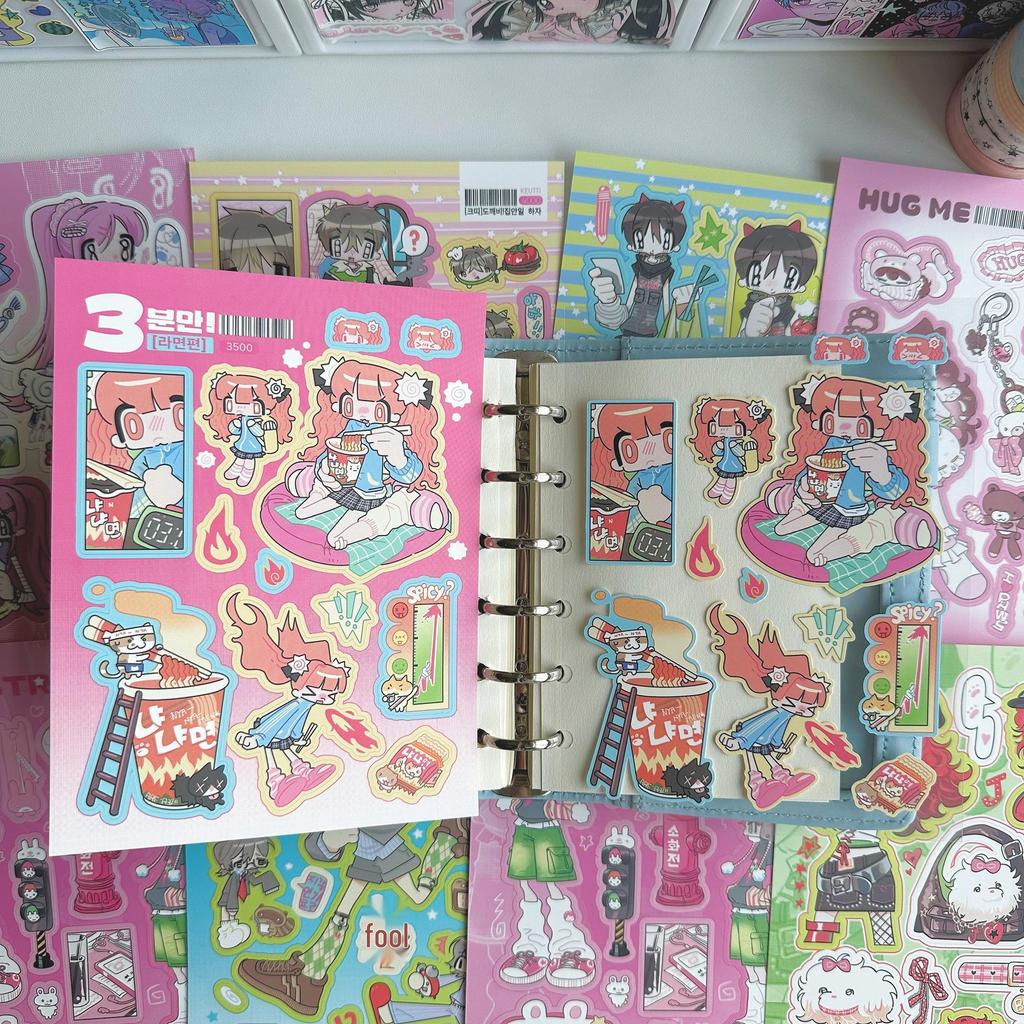 Korean Style Anime Stickers: Cute Cartoon Girl & Cool Boy Characters for Creative Journals