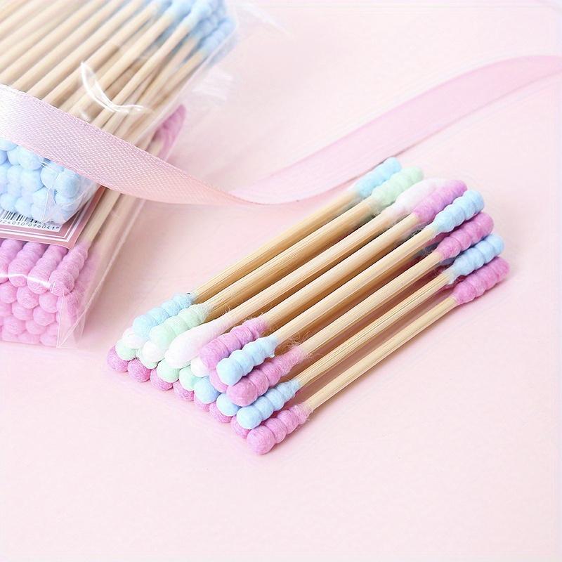 Colorful Double Head Spiral Cotton Swabs, Ear Picking Cotton Swabs, Makeup Remover Sanitary Swabs For Daily Care & Cleaning