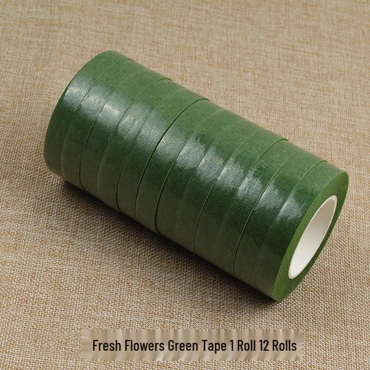 Green Floral Stem Tape for DIY Flower Arrangements and Bouquets