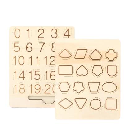 Children Writing Practice Wooden Alphabet Board Alphanumeric Handwritten Track Copy Groove Montessori Toys