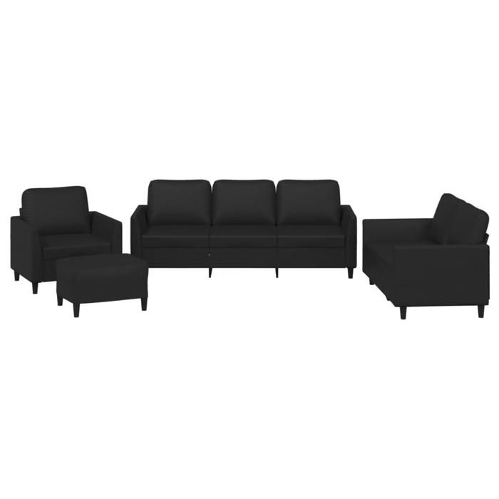 VidaXL Ensemble de Canapés avec Coussins 4 pcs, Canapés avec Accoudoirs et Dossier, Ensemble de Meubles avec Repose-pied 3201745