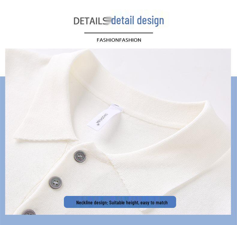 2026 Men's Summer Solid Color Knit Lapel Polo Shirt - Korean Style Casual Fashion