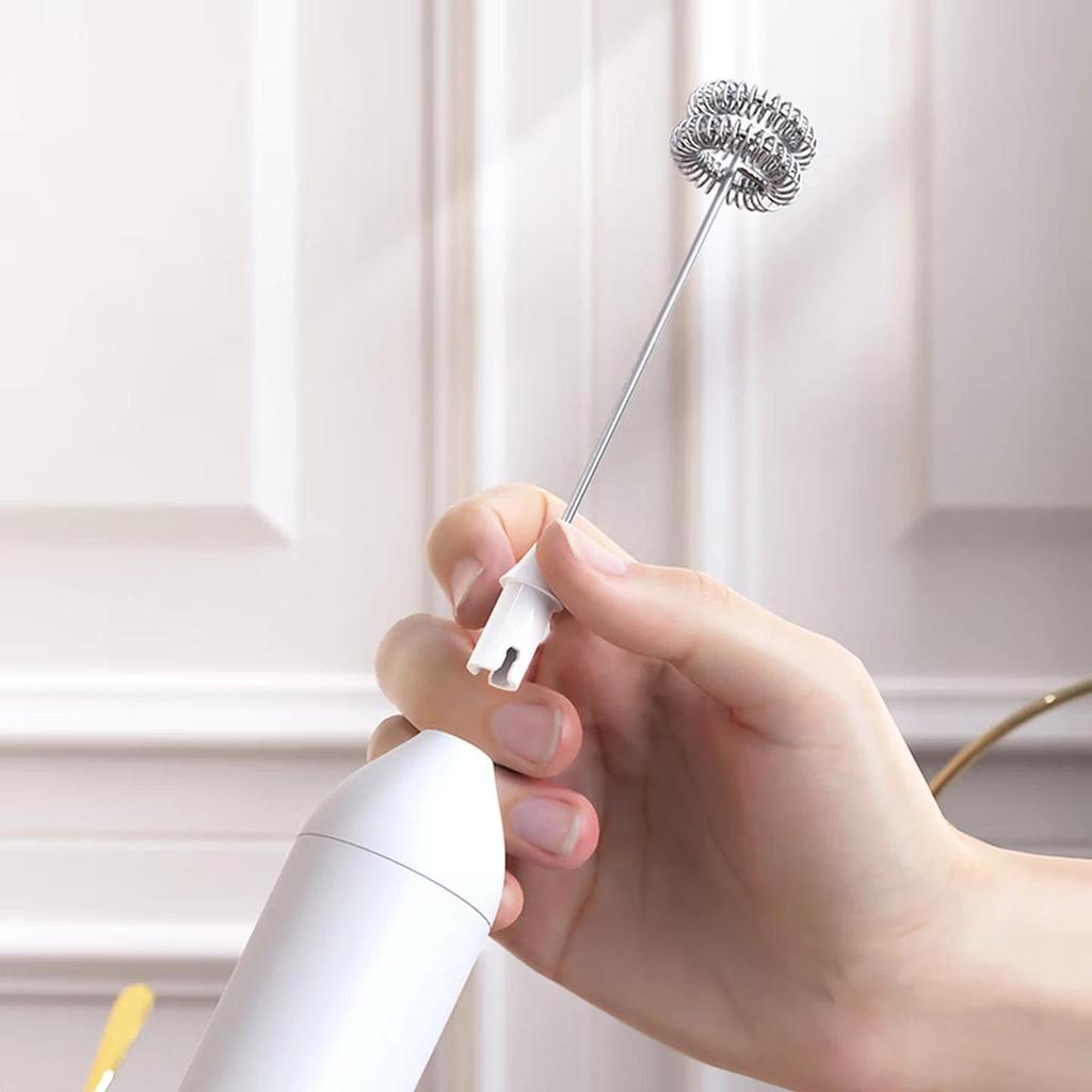 CLITON Electric Milk Frother, Coffee Foam Maker, Rechargeable, Milk Frother with Stand, Handheld Mini Mixer, USB-C