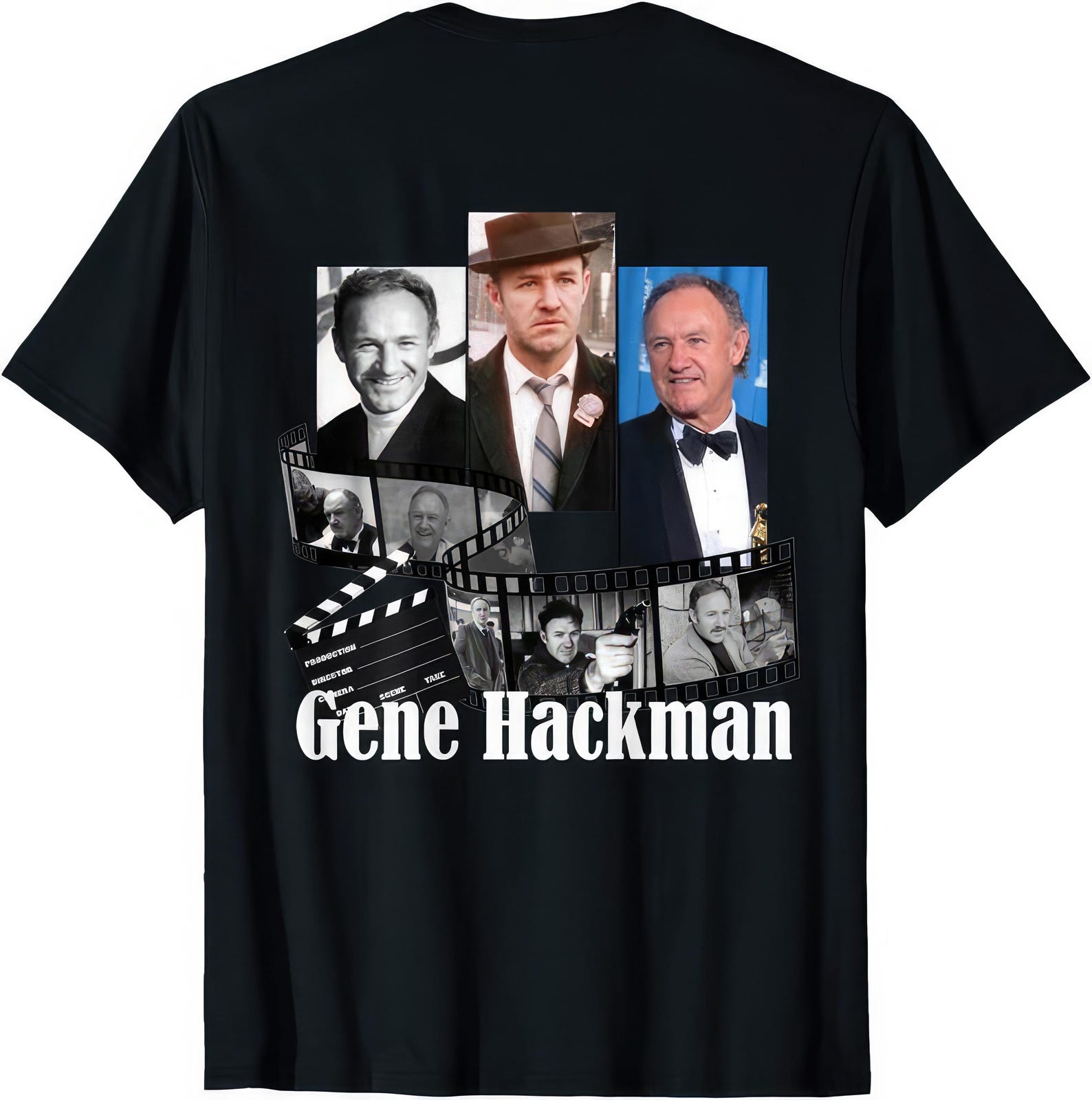 Gene Hackman Movie Reel T shirt 4XL