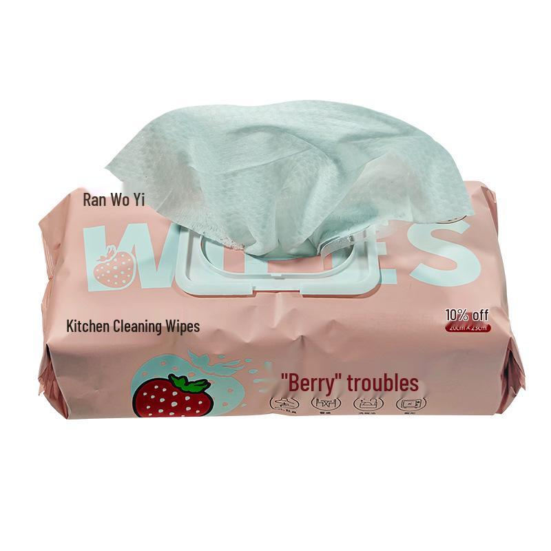 Enlarged Kitchen Wipes: Strong Oil Stain Removal, Gentle on Hands, For Cleaning Stove and Range Hoods