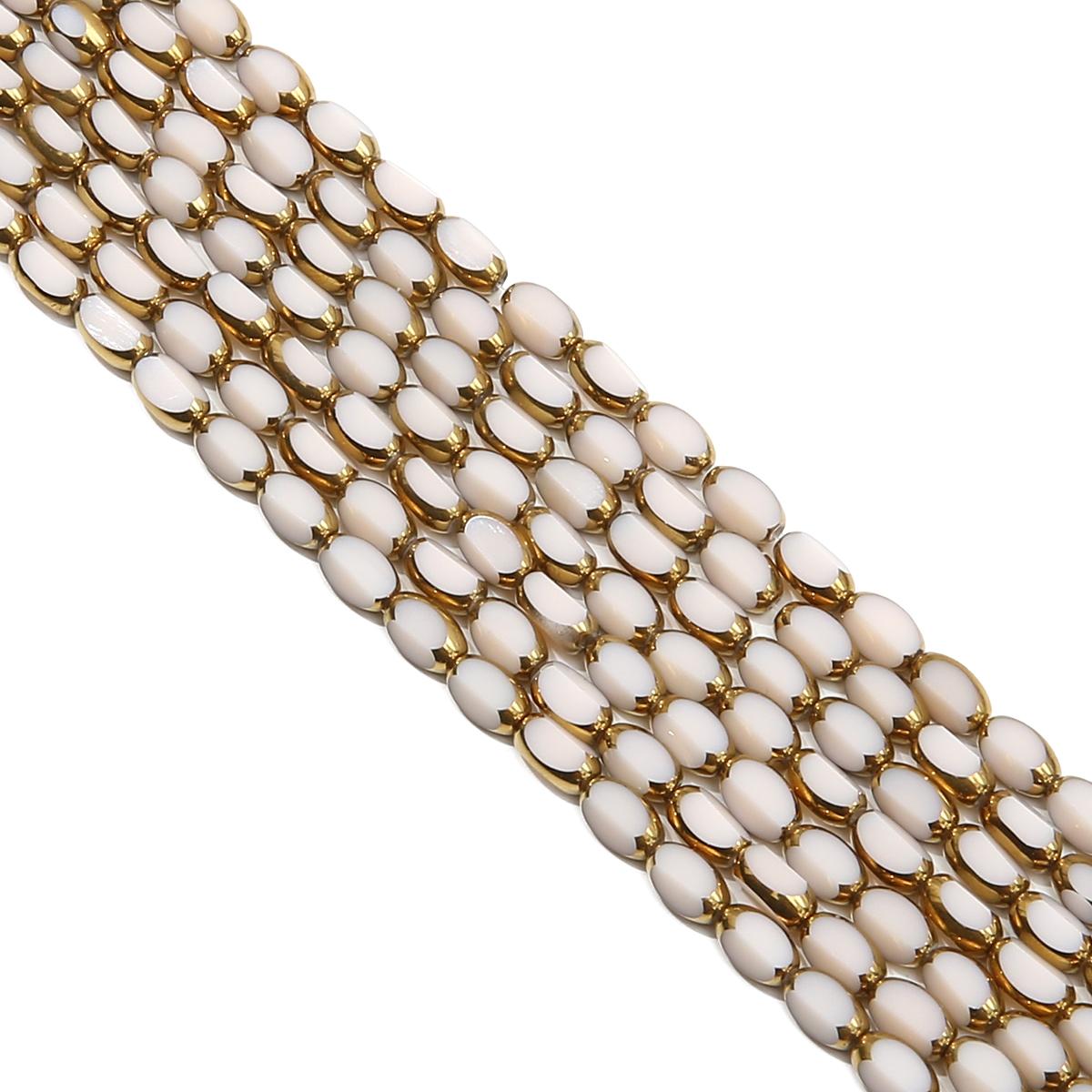 

25-50 шт. хрустальные стеклянные бусины с золотой каймой, свободные бусины-разделители для изготовления браслетов, ожерелья, ювелирных изделий своими руками 4x6mm 25pcs