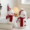 Scarf Hat Cartoon Christmas Snowman Ornaments White Soft Snowman Statue Knitted Simulation Xmas Decoration Wedding Party