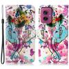 For Motorola Moto G55 5G Case Pattern Leather Wallet Phone Cover with Card Holder