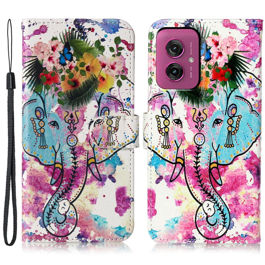 For Motorola Moto G55 5G Case Pattern Leather Wallet Phone Cover with Card Holder