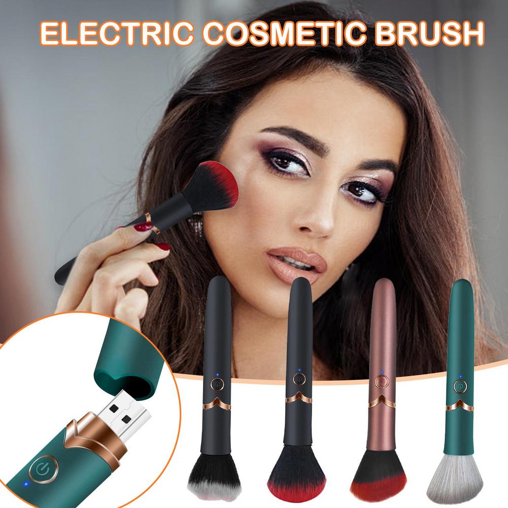 Electric Multi-Function Soft Fluffy Portable Foundation Brush Vibration Makeup Brush Rechargeable Detail Makeup Tool