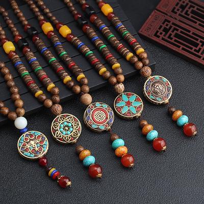 Sweater Pendant Chain Wooden Beaded Tassel Bohemian Necklace Nepal Jewelry Accessories