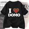 Ich Liebe Domo Kun Gesicht T-Shirt Cartoon Lustige Grafik T-Shirts Baumwolle Kurzarm T-Shirt Damen Oversize Basic Tops Tee