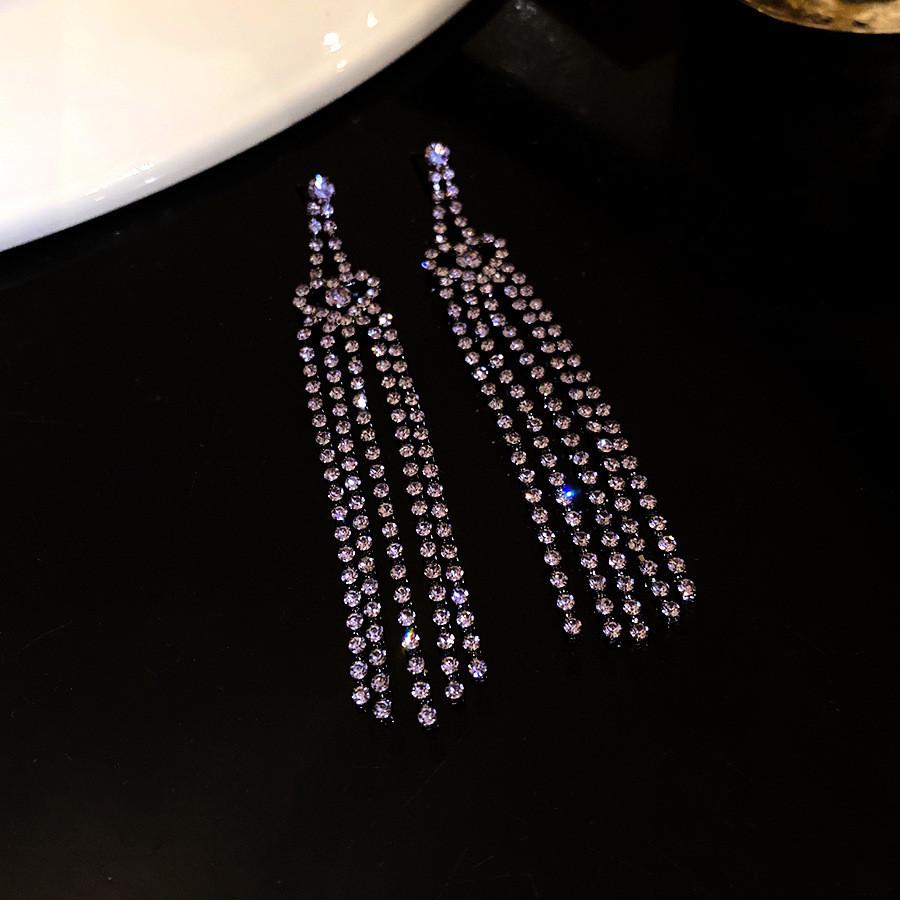 Silver Needle Heart Zircon Rhinestone Earrings - High-End Fashion Design