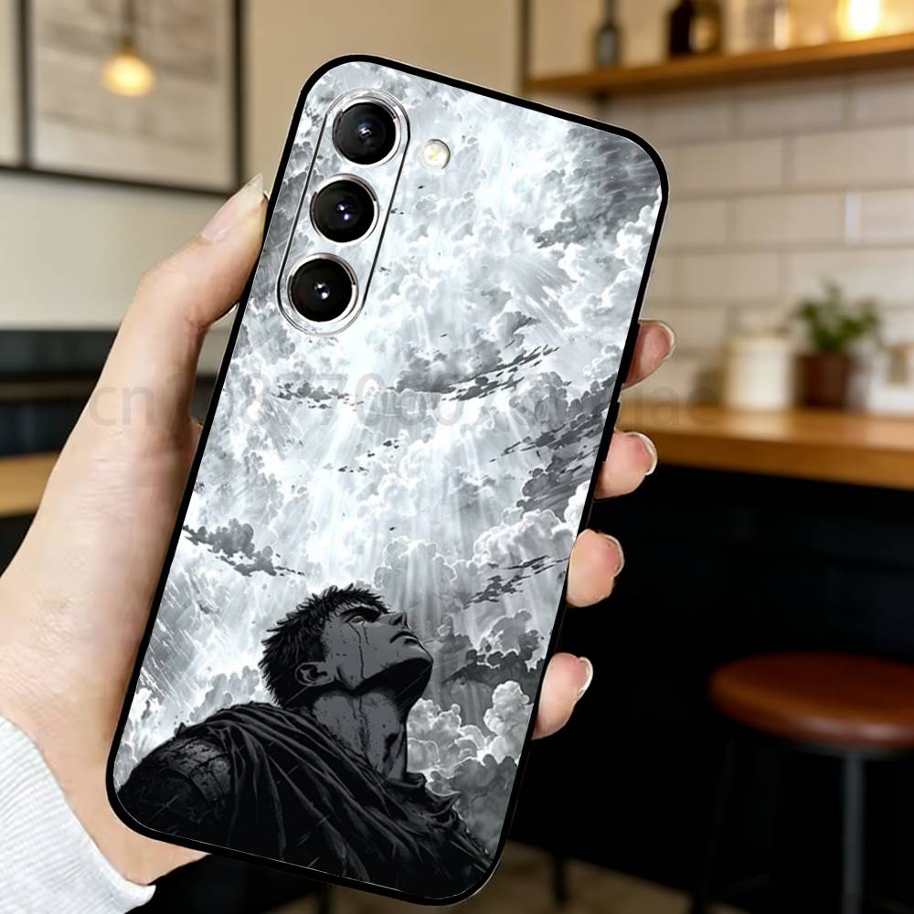 Anime Berserk Guts Phone Case For Samsung S20,21,22,23,24,25,26 Ultra,Plus,Lite,FE,Black Soft Case Samsung S205G