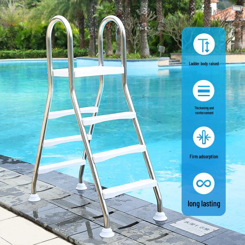 Jundingying Thickened Fixed 3+3 Step Stainless Steel Pool Ladder