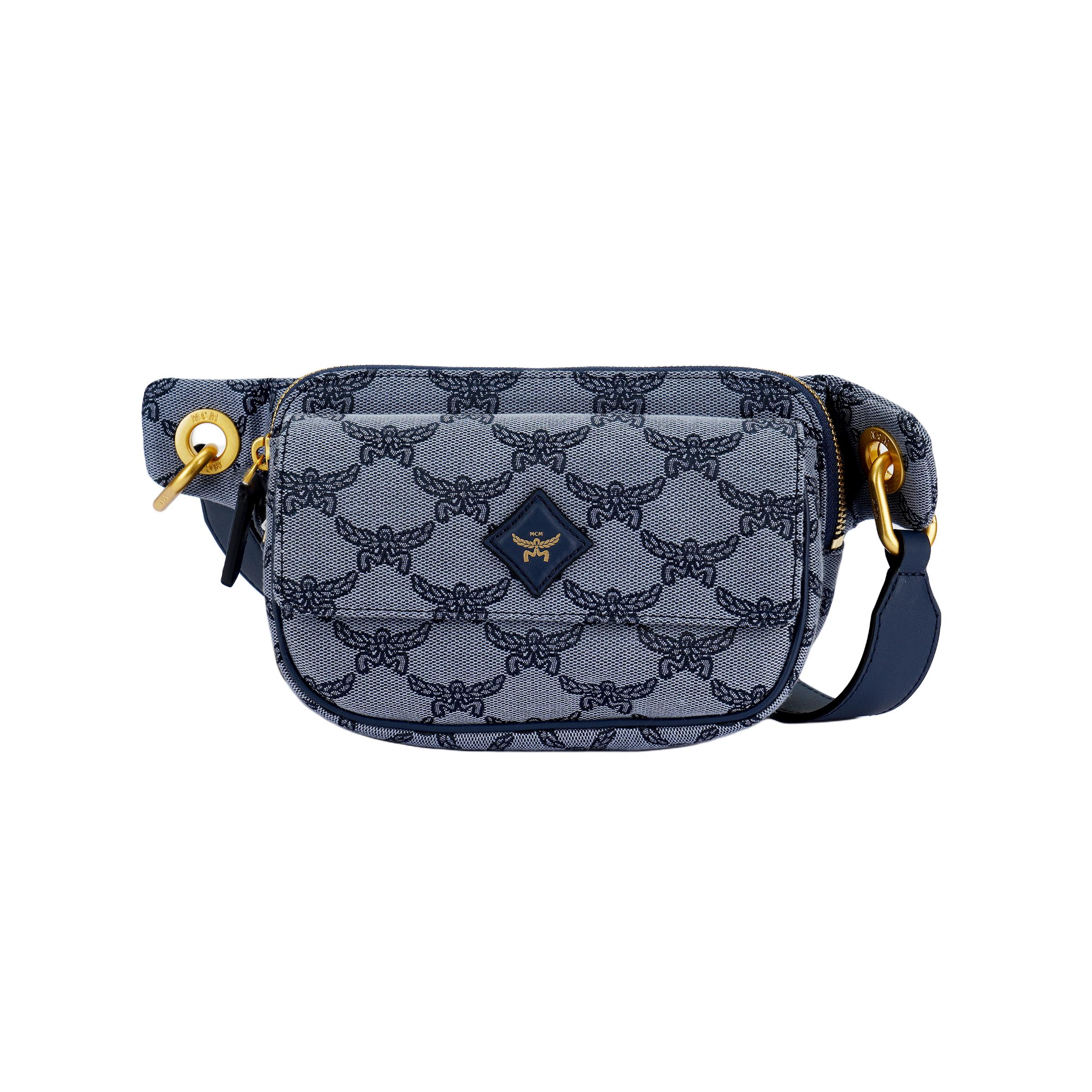 

MCM Lauretos Brass Accessories Floral Patch Leather Trim Shoulder Crossbody Waist Bag Small Men bags Blue MWZESAC01LI001 Basic Set (Bag+Dust Bag)