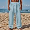 Men's Cotton And Linen Color Casual Trousers Long Pants