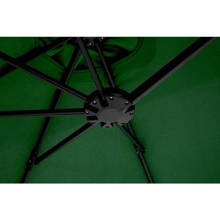 Parasol extérieur rectangulaire double face de 4,5 m avec manivelle (vert foncé) (sans pied)