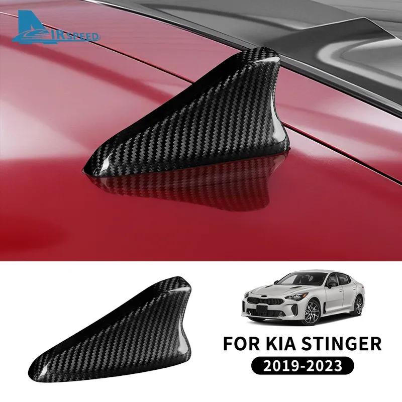 Real Hard Carbon Fiber Trim Cover For Kia Stinger LHD RHD Car Antenna Cover Shark Fin Dry Carbon Cover