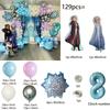 Pacchetto Arco Ghirlanda Palloncini Decorazione Principessa Frozen Palloncino Foil Numero Blu progettato per Celebrazione Data di Nascita Ragazze Bomboniere Decorazione