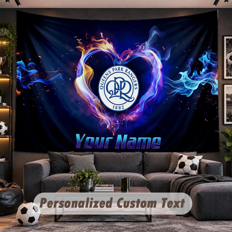 Wall Hanging Tapestry Custom NameQueens Park Rangers Pattern Personalized Printed Fabric Wall Decor