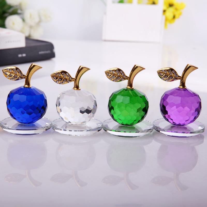 Crystal Apple Christmas Eve Craft Souvenirs Gifts Counter Decoration Ornaments for Home Decorations