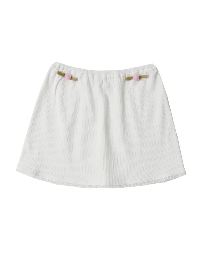 Hety Pure Rose Cotton Skirt (White)