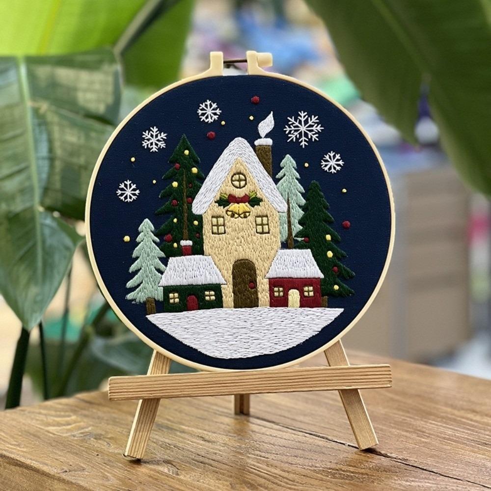 Santa Claus Christmas Embroidery Kit Handmade Xmas Embroidery Craft Set Christmas Gift